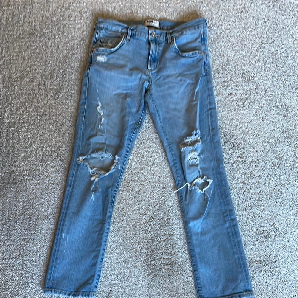 Agolde High Rise Blue Distressed Jeans